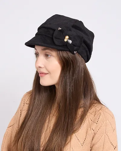 Beret pentru femei Royalfashion cu fundiță