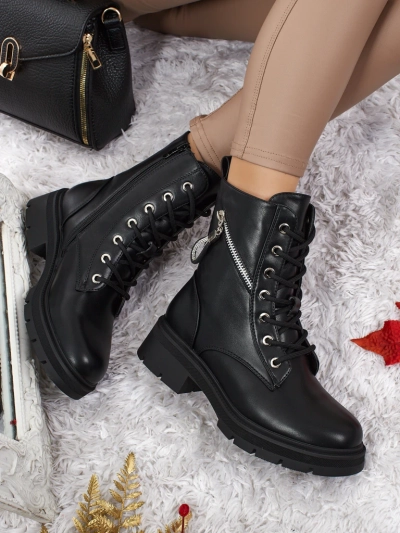 Botine Dama Venus Negre Piele Elegante de Toamnă