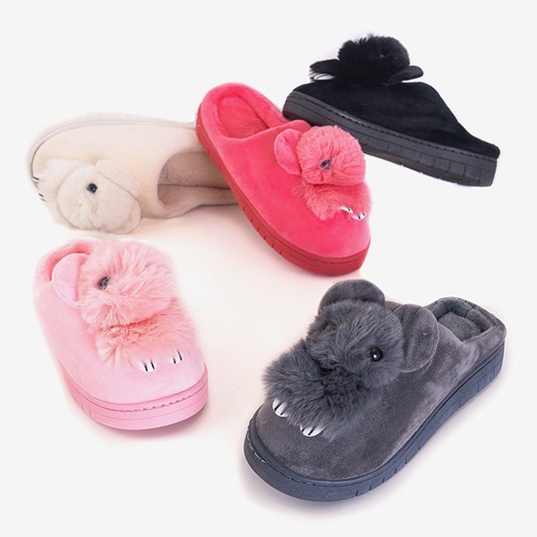 Papuci de culoare gri închis Mouse Amarli - Încălțăminte