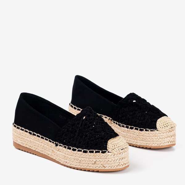 Espadrile negre pe platforma Lepusa - Încălțăminte