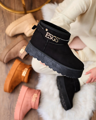 Royalfashion Cizme de zăpadă a'la roz pentru femei cu ornament Esgala