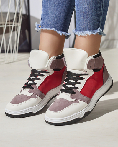 Adidași sport pentru femei, în alb și roșu Aopp- Footwear