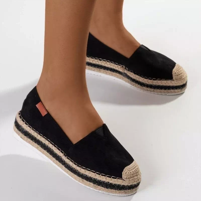 OUTLET Espadrile de dama negre pe platforma Molandia - Pantofi