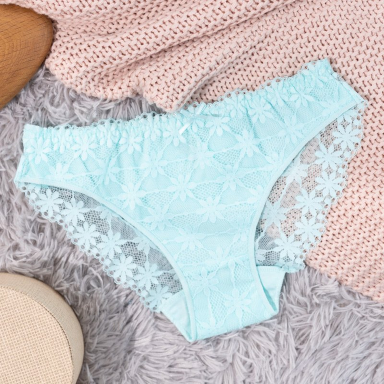 Chiloți pentru femei din dantelă în culoarea menta - Lenjerie intimă