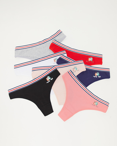 Set tanga dama monocolor 7 / pachet - Lenjerie intima