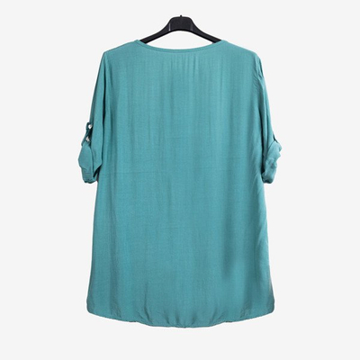 Tunică verde deschis pentru femei, cu imprimeu și inscripții - Îmbrăcăminte