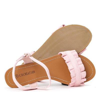 Różowe sandały na płaskiej podeszwie Tilda - obuwie