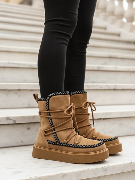 Botine de zăpadă pentru femei Royalfashion, cu șireturi Siozi