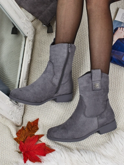 Botine de damă din piele ecologică de căprioară Kelmoria