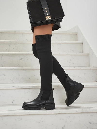 Cizme lungi de damă slip-on Orlina