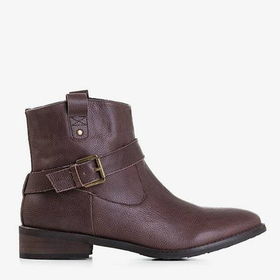 OUTLET Cizme de damă maro închis din piele naturală Kerga - Încălțăminte