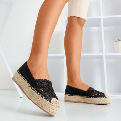 Espadrile negre pe platforma Lepusa - Încălțăminte