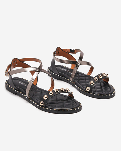 OUTLET Sandale negre dama cu jeturi Hanim- Incaltaminte