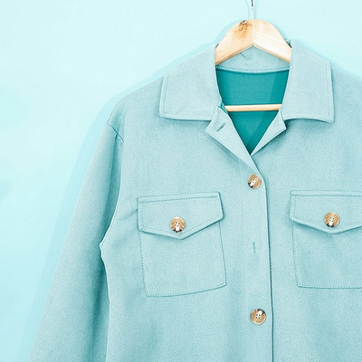 Geacă de cămașă oversize pentru damă ecologică de menta pentru femei - Îmbrăcăminte
