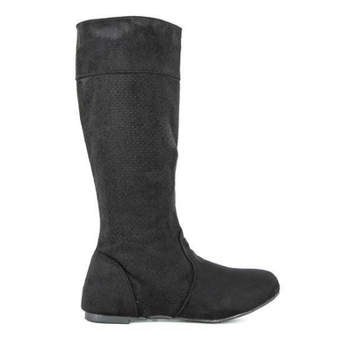 Czarne kozaki z ażurową cholewką Marira - Obuwie