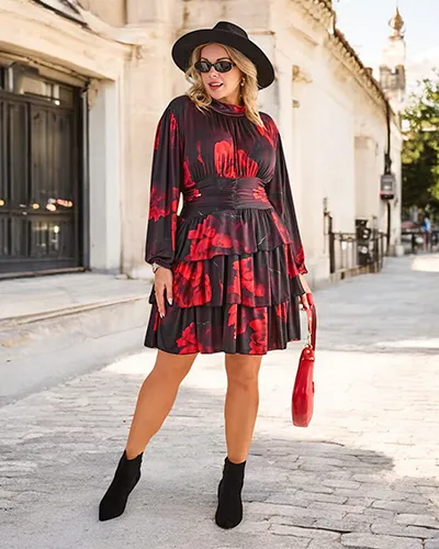 Rochie midi pentru femei Royalfashion cu print