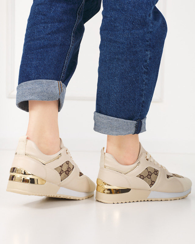 OUTLET Pantofi sport dama bej cu imprimeu Engla - Incaltaminte