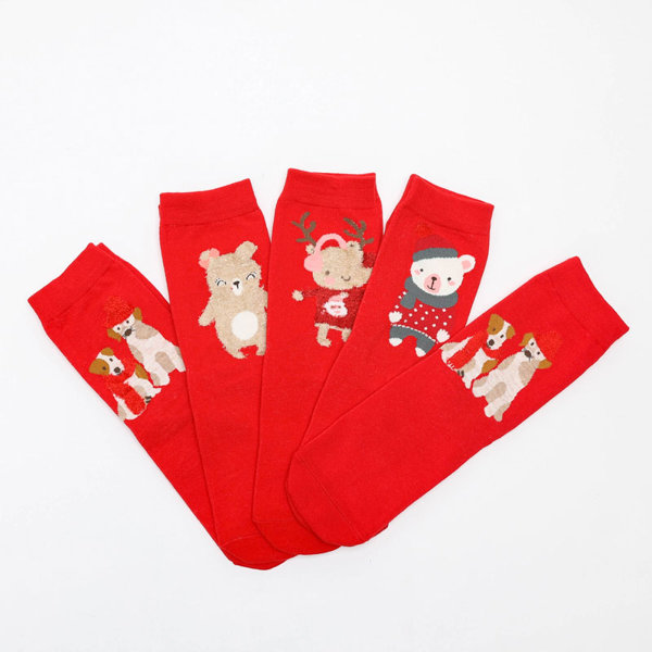 Șosete de Crăciun damă 5 / pachet - Lenjerie intimă