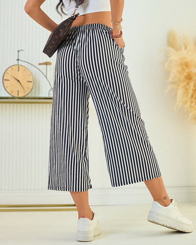 Royalfashion Pantaloni culotte largi cu dungi pentru femei