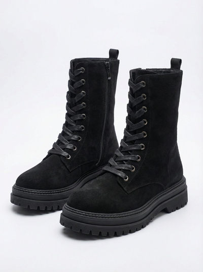 Botine damă eco piele întoarsă tip workeri Molistea