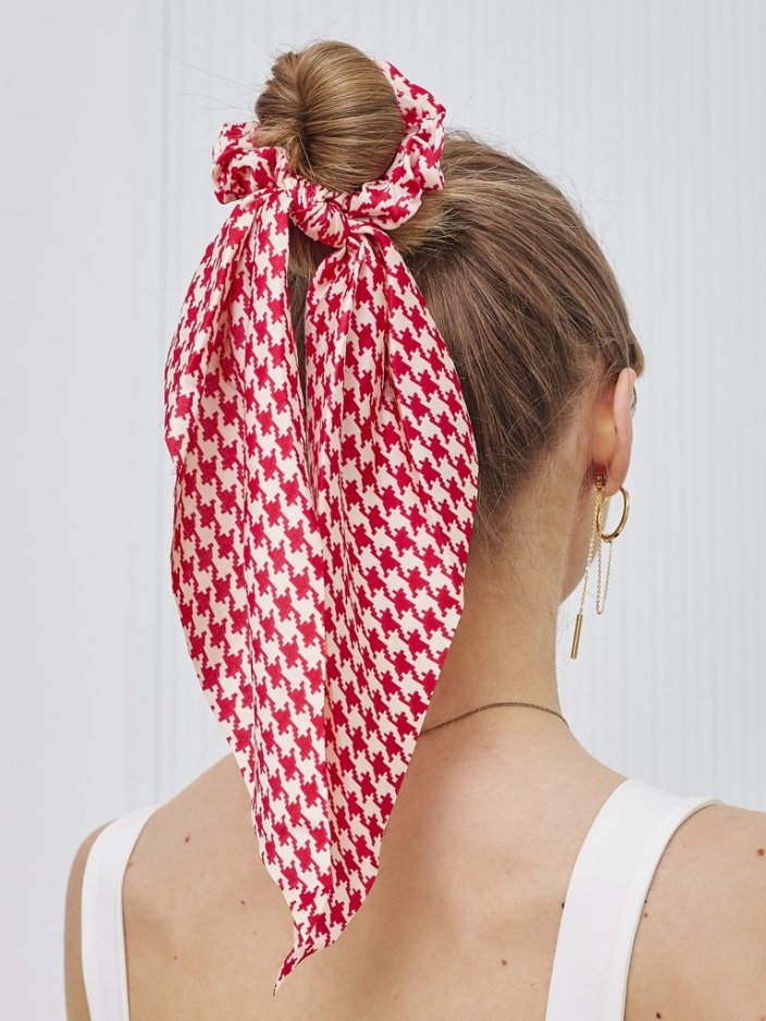 Royalfashion Elastic de păr cu fundiță în carouri Kratella