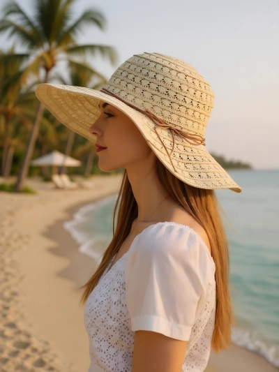 Royalfashion Pălărie de paie pentru femei Convalia