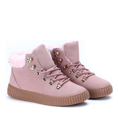 Różowe botki na platformie Dara - Obuwie