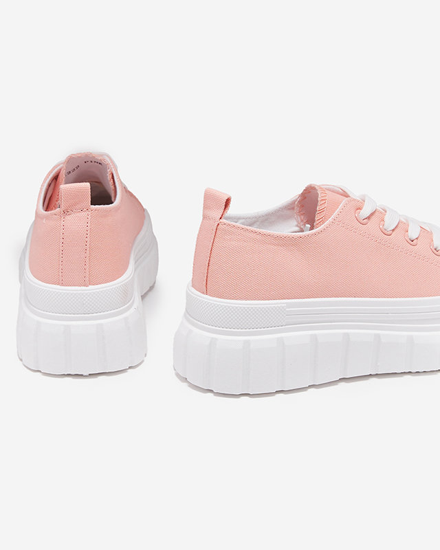 Pantofi sport dama pudrati - adidasi pe platforma Meoina - Incaltaminte