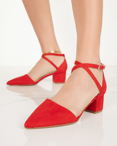 Sandale roșii de damă pe stâlp Crisco - Încălțăminte