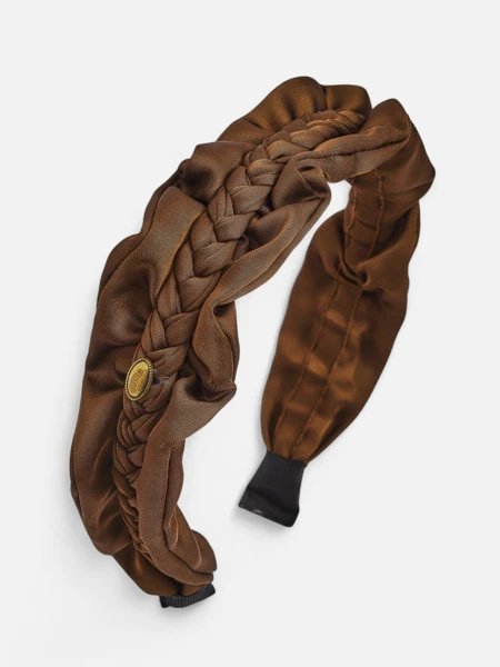 Royalfashion Rum Opaska do włosów z pleceniem w warkocz i marszczeniami