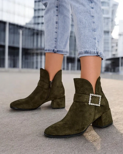 Ghete la glezna pentru femei Royalfashion pe un calcai scazut Vetti