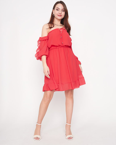 Rochie spaniolă pentru doamne roz închis - Îmbrăcăminte