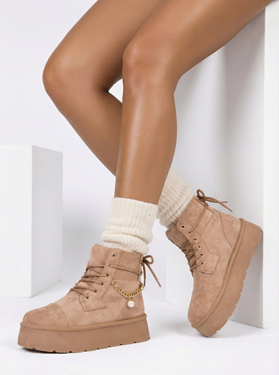 Royalfashion Cizme Woruces cu șiret pentru femei