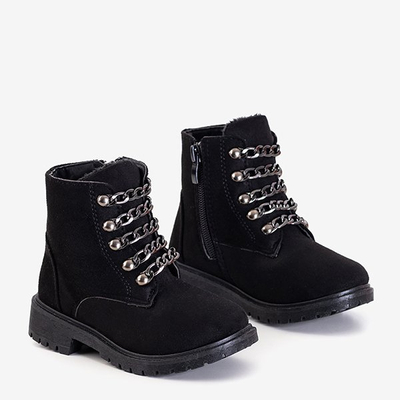Ghete negre pentru copii cu lanțuri Eliane - Încălțăminte