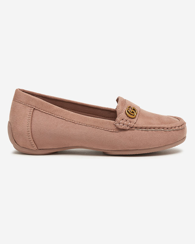 OUTLET Mocasini de dama roz inchis pe pană joasă acoperită Lemira - Pantofi