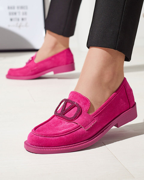 Mocasini de damă fucsia cu decor Fogras- Footwear