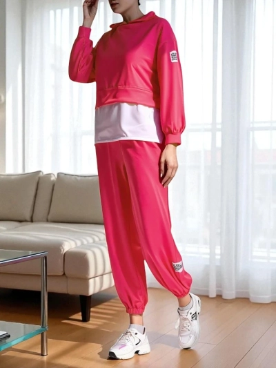 Royalfashion Set din bumbac pentru femei cu inserție de cămașă