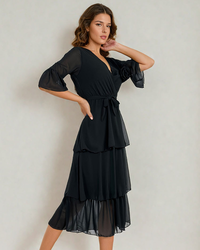 Royalfashion Rochie midi de damă cu volane