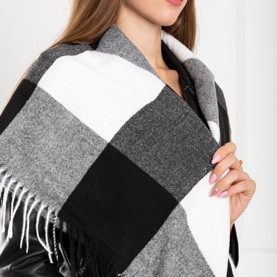 Eșarfă damă caldă, albă și neagră pentru femei - Accesorii