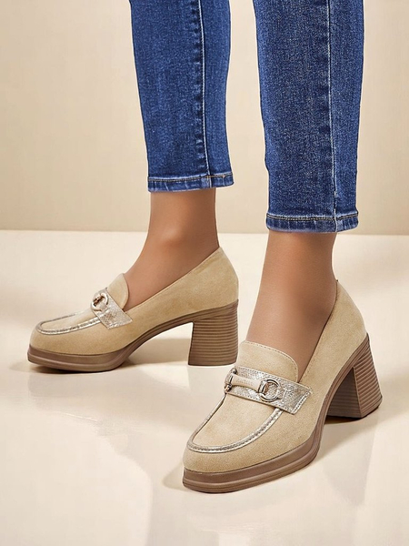 Royalfashion mocasini cu toc bloc pentru femei Apareus