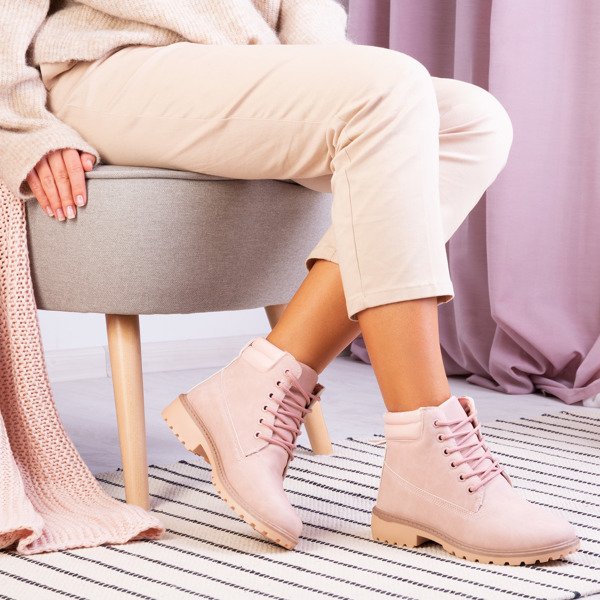 Różowe trapery damskie Sytta - Obuwie