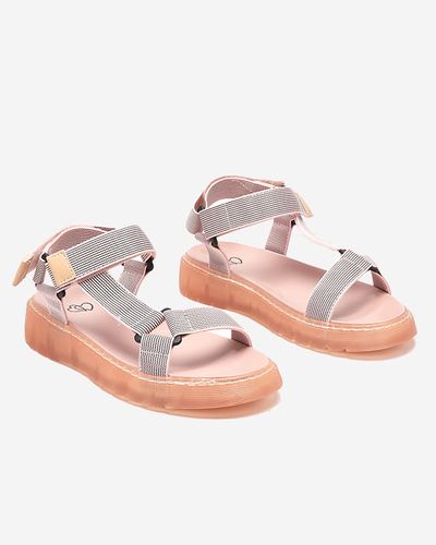 OUTLET Sandale de dama roz cu Velcro Cinore - Incaltaminte