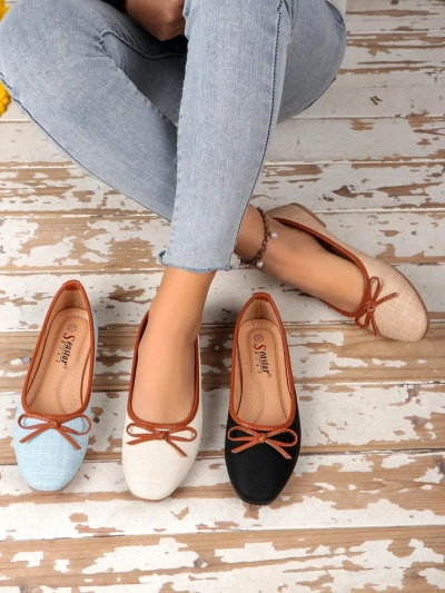 Pantofi balet pentru femei Royalfashion cu sclipici și o fundiță Aramie