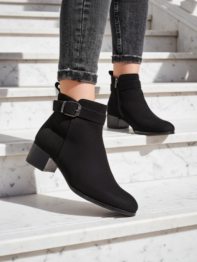 Botine Elegante Nero din Piele Ecologică