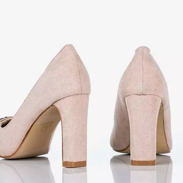 Pompele bej pe un stâlp superior cu decor Adena - Încălțăminte