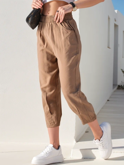 Royalfashion Pantaloni drepți din țesătură pentru femei 7/8