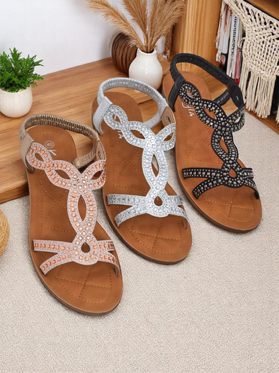 Royalfashion Sandale dama cu barete decorative Ava Shine