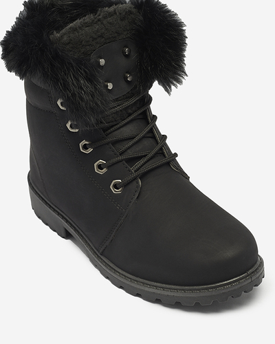 Cizme clasice de damă a'la trappers în negru Lausa- Footwear