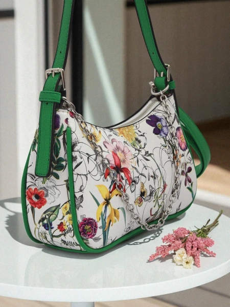 Royalfashion Geantă de damă mică din piele ecologică cu model floral Lily Bloom