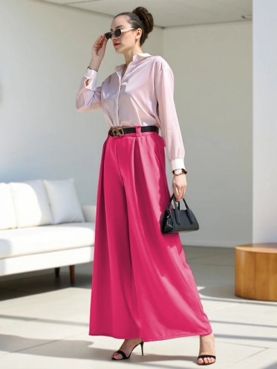 Pantaloni Woven Largi Royalfashion pentru Femei